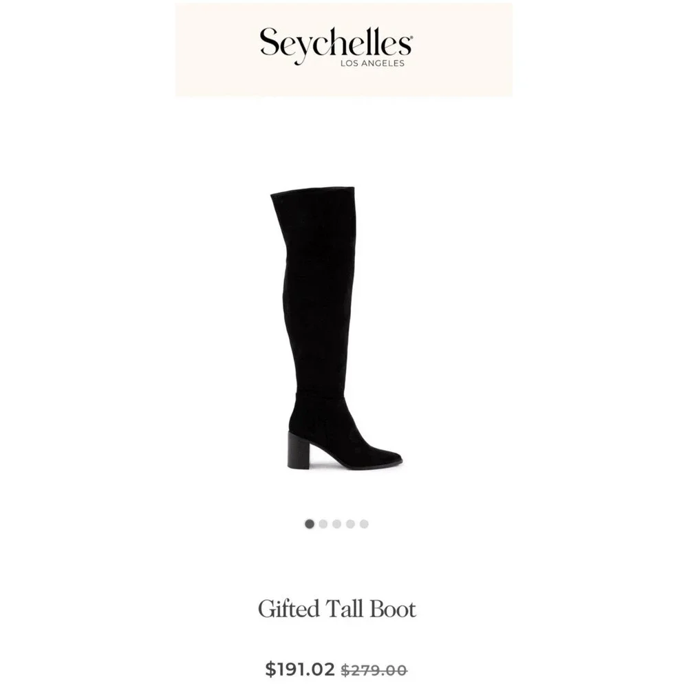 Seychelles Gifted black suede over the knee boot w 2 3/4
